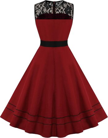 Сукня Rockabilly AXOE 50-х років, червона, А-силует, з поясом, коктейльна, вечірня, для весілля
