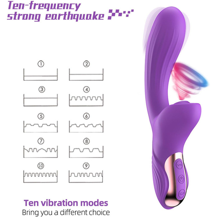 Вібратор жіночий Sexspielzeug Rabbit, 10 режимів, чорний