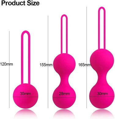 3 шт. Вагінальні кульки-перлини з силікону для жінок - тренажер Kegel, рожевий