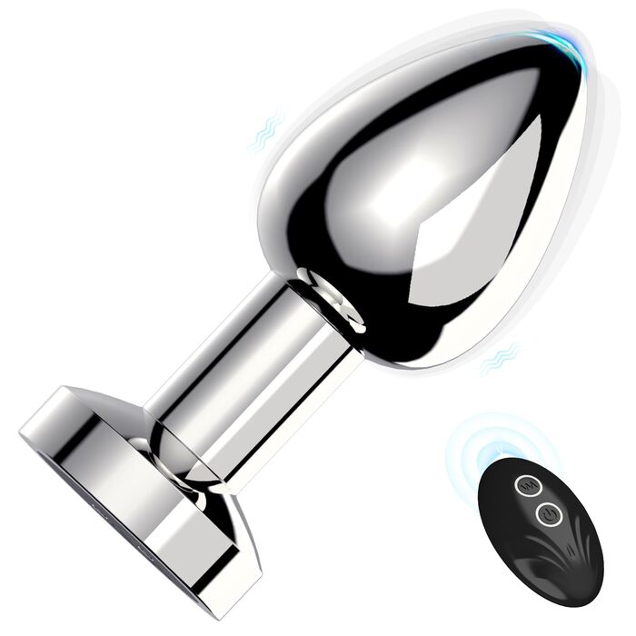 Вібратор анальний Metall Anal Vibrator зі 10 режимами вібрації, пультом дистанційного керування, стимулятор простати. Іграшки для дорослих для початківців, чоловіків, жінок, пар (сріблястий).