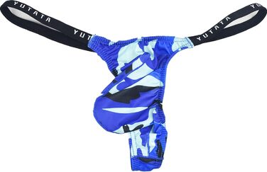 Танга чоловіча Faringoto Caoufalge, G-string, колір: кобальт, камуфляж (M)