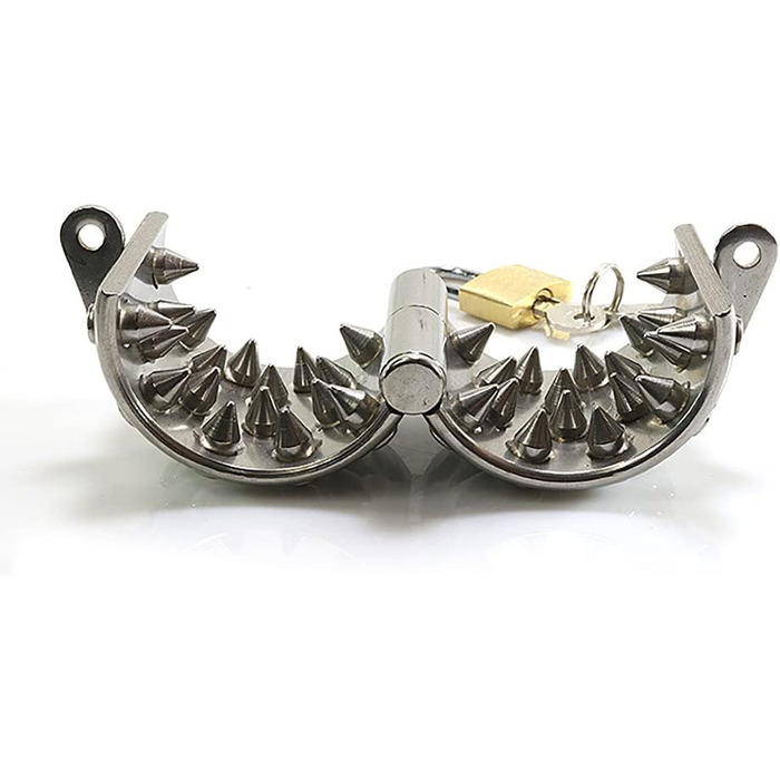 Сталевий кільцеподібний пристрій для чоловіків з шипами, для розтягування яєчок, кільце для яєчок, бондേജ്, замок для яєчок, сталевий еротичний аксесуар для чоловіків (L)