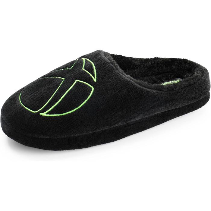 Чоловічі капці Xbox Slip-On з ігровим логотипом, чорний велюр з хутряною підкладкою та гумовою підошвою, розмір 43/44.5 EU