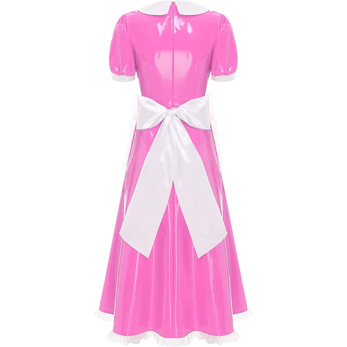 Костюм для косплею/карнавалу: сукня служниці з мереживом, рожева. Матеріал: шкіра, бренд Vxuxlje. Ідеально для Хелловіну, карнавалу та косплею.