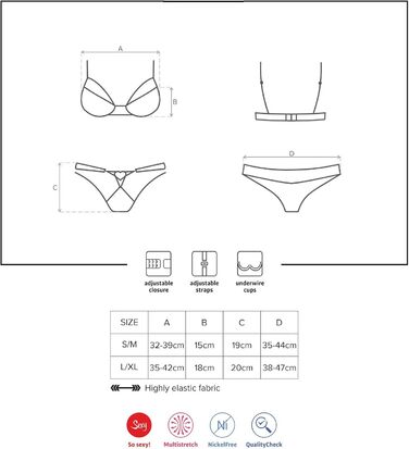 Сексуальна спідня білизна Obsessive Alabastra, S-M, червона