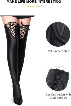 Чорні панчохи-шкарпетки з перехресною фіксацією для жінок ComeOnDear, великі розміри (3XL-4XL), без шкарпеток, для клубу, косплей