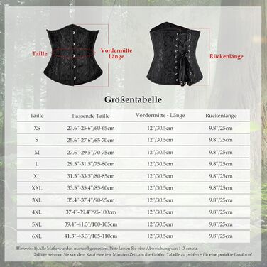 Корсет TRIWORKS для жінок: корсаж, бюстгальтер, сатиновий корсет з шнурівкою, стегновий фіксатор для Хелловіну та карнавалу, XS-XXL, коричневий