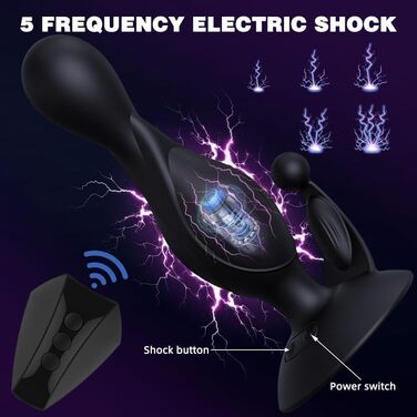 Анаlvibrator Jpscor Elektro Shock для чоловіків, стимуляція простати, 10 режимів вібрації та 5 режимів електростимуляції, дистанційне керування
