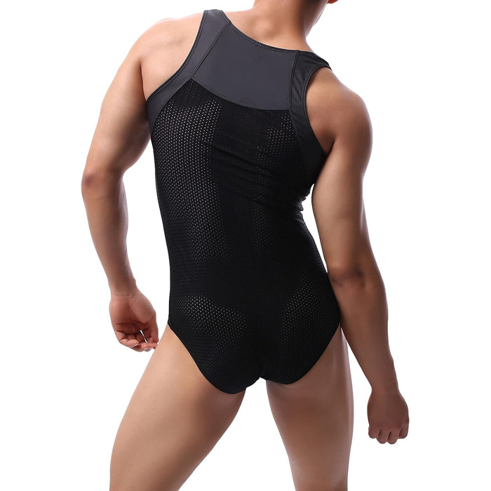 Чоловічий боді YUFEIDA для боротьби, спортивний, облягаючий, чорний, L
