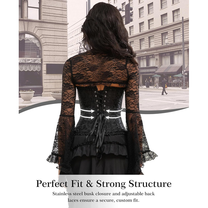 Корсет для жінок - бюстгальтер-корсет, чорний, розмір L