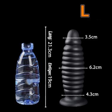 Анальний плагін Hrekssi з спіраллю, 7 розмірів, з силікону, для чоловіків та жінок. Анальний дилататор з присоскою, стимуляція простати, XXL, чорний.