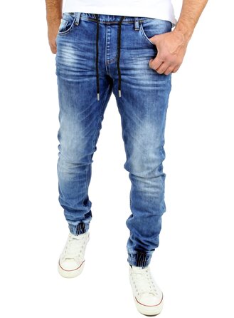 Чоловічі джинсові джогери Reslad Slim Fit, спортивні штани в стилі джинс RS-2073, сині, розмір XL