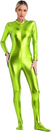 Жіночий комбінезон GRRKDFQ з довгим рукавом та блискавкою спереду (Хлопчато-зелений, розмір L)