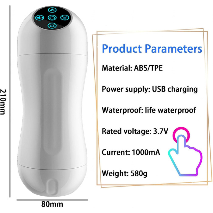 Електричний масажер для чоловіків з 4 режимами всмоктування та нагріванням, 6 перистальтичних режимів, автоматичний секс-іграшка для чоловіків