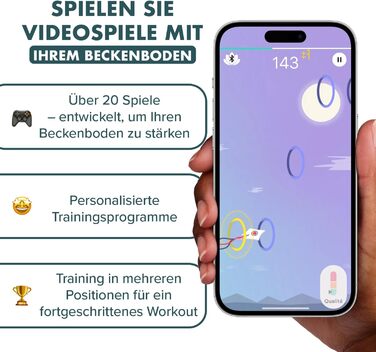 Perifit Care+ - тренажер Кегеля з додатком | Тренажер для м'язів тазу | Зміцнює м'язи тазу, покращує контроль сечовипускання та прискорює відновлення після пологів