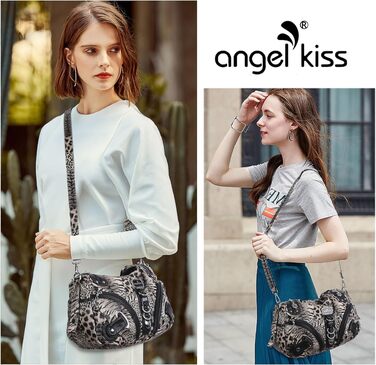 Жіноча сумка-хобо Angelkiss 2 в 1: великий гаманець та сумка через плече на кожен день (Коричневий/Чорний леопардовий принт)
