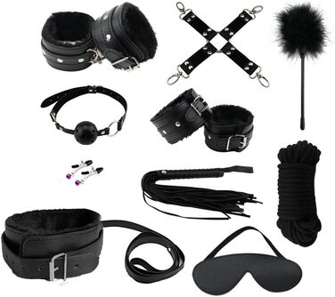 Набір для БДСМ: 11 предметів, фетрове ув'язнення, іграшки для дорослих