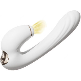 Вібратор Rabbit Silikon Dildo з 7 режимами вібрації та 3 режимами насосу для жінок, білий