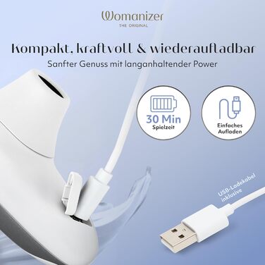 Womanizer Starlet - вібратор для жінок з 4 рівнями інтенсивності | Безшумний, водонепроникний, акумуляторний | Білий