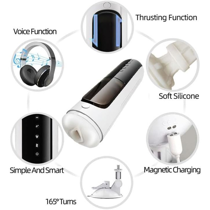 Автоматичний тренажер для фітнесу для чоловіків, 10 частот, інтелектуальний нагрів, інтелектуальна вимова