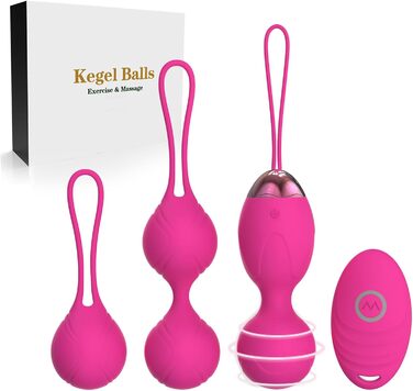 Тренер для впрас для жінок з пультом дистанційного керування, силіконові м'ячики для контролю сечовипускання та впрас для м'язів тазу (Рожевий)