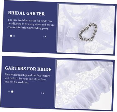 Набір мереживних стрічок для ніг (4 шт.) SHERCHPRY – аксесуари для весілля та урочистих подій, білі мереживні стрічки для ніг, 18x4 см