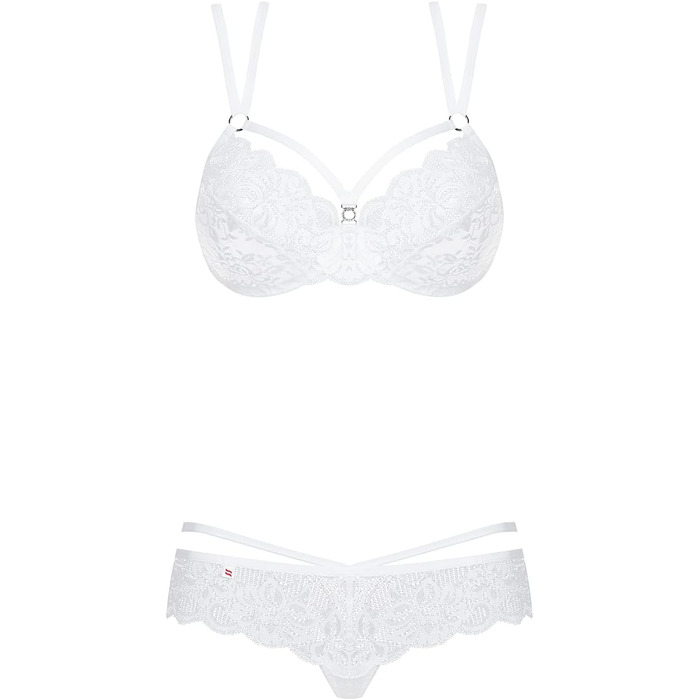 Комплект жіночої білизни Obsessive: бюстгальтер та труси (S-M, білий)