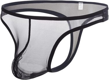 Чоловічі труси-сліпи BIATWOWR, труси-танга, прозорі, сексуальні, чорні, розмір L