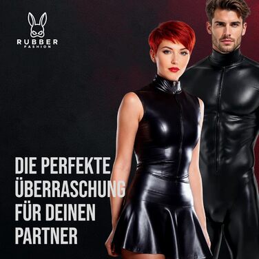 Сукня Rubberfashion Wetlook: жіноча обтисла міні-сукня без рукавів з воланами, чорна металік, для вечірнього образу та повсякденного стилю