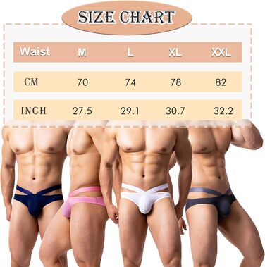 Сліп YUFEIDA для чоловіків (4 шт. у наборі) - сексуальний дизайн, дихаючий матеріал, для занять спортом та фітнесом, M