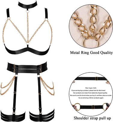 Комплект корсет, бра, стрінги з ремінцями, чорний. Бра-комбінезон, готичний стиль, для танців та Хелловіну