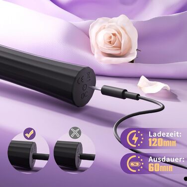 Вібратор з гнучким наконечником для жінок та пар: 5 частот, 3 інтенсивності, IPX6, чорний