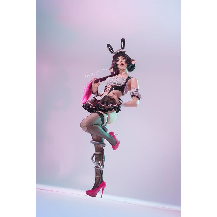 Костюм горничної KORURACLUB: чорний, преміум PU, косплей, жіноча білизна, зайчик