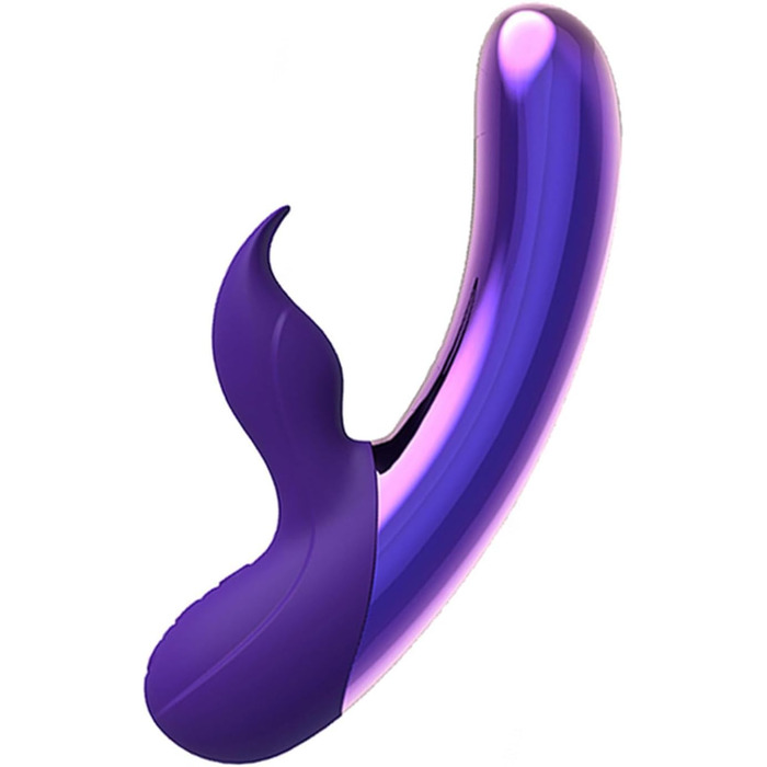 Вібратор Rabbit Silikon Dildo з 10 режимами вібрації, LED-підсвічуванням для стимуляції клітора та G-точки, для жінок, фіолетовий