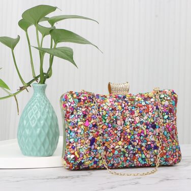 Вінтажний вечірній клатч для жінок — елегантна сумка на весілля та вечірки, жіночий гаманець (багатоколірний)
