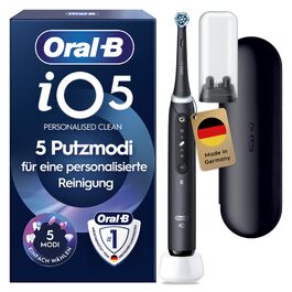 Електрична зубна щітка Oral-B iO Series 5 Matt Black: 5 режимів чищення, насадка та дорожній футляр, чорна