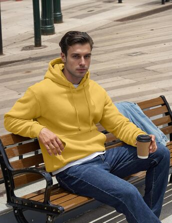Чоловіче худі COOFANDY з капюшоном, теплий флісовий світшот (Жовтий, XXL)