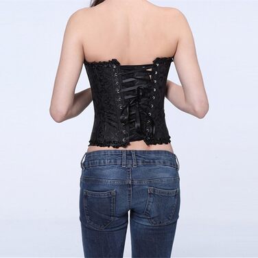 Корсетне спіднє PhilaeEC з мереживом та атласом для жінок, весільні аксесуари, стрінги XXL чорного кольору