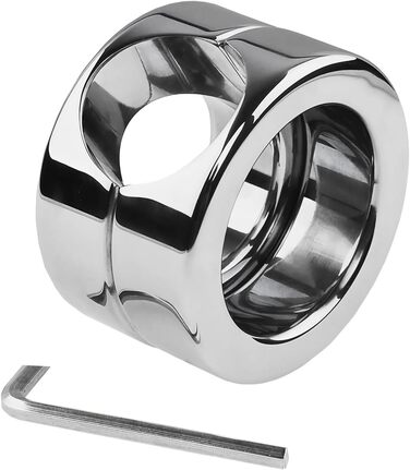 Кільце для яєчок та статевого члена з нержавіючої сталі для чоловіків, пристрій для обмеження яєчок, розтягуване кільце, металевий аксесуар для сексуального задоволення та тренувань (S)