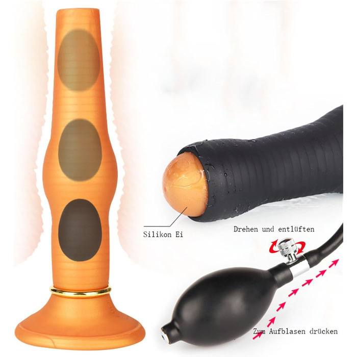 Анальний дилдатор-яйце з силікону ZDJBFA, великий овоїд, для дорослих, чорний