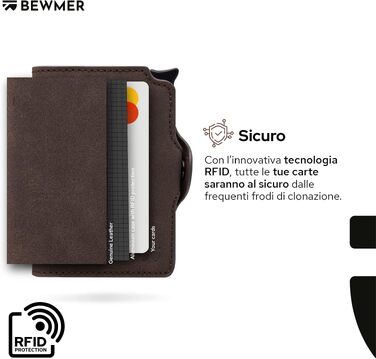 Преміум картхолдер BEWMER — тонкий гаманець для карт з RFID-захистом для жінок та чоловіків, коричневий