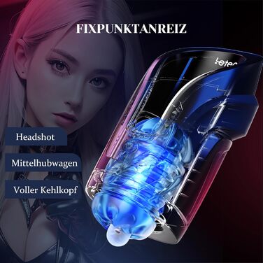 Електричний мастурбатор для чоловіків Leten Cannon King Mini - Blowjob машина з 10 режимами, голосовою стимуляцією та функцією всмоктування