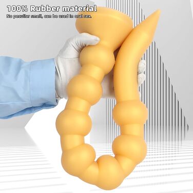 Анальний дилататор Cafurey 60 см з 7 кульками, м'який силікон, для жінок та чоловіків (золотий)