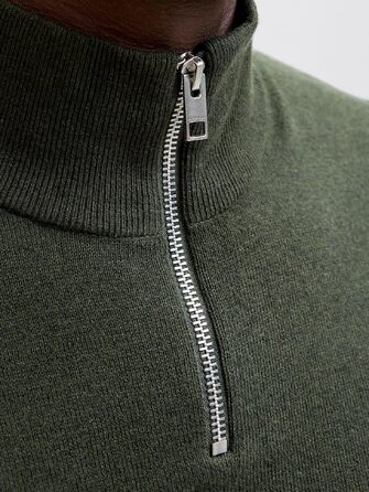 Чоловічий в'язаний кардиган Jack & Jones з чверть-замком, однотонний, розмір XL