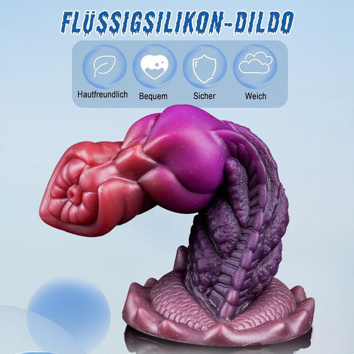 Силіконовий дildo-дракон зі спреєм, 19 см, анальний плаг для жінок та чоловіків