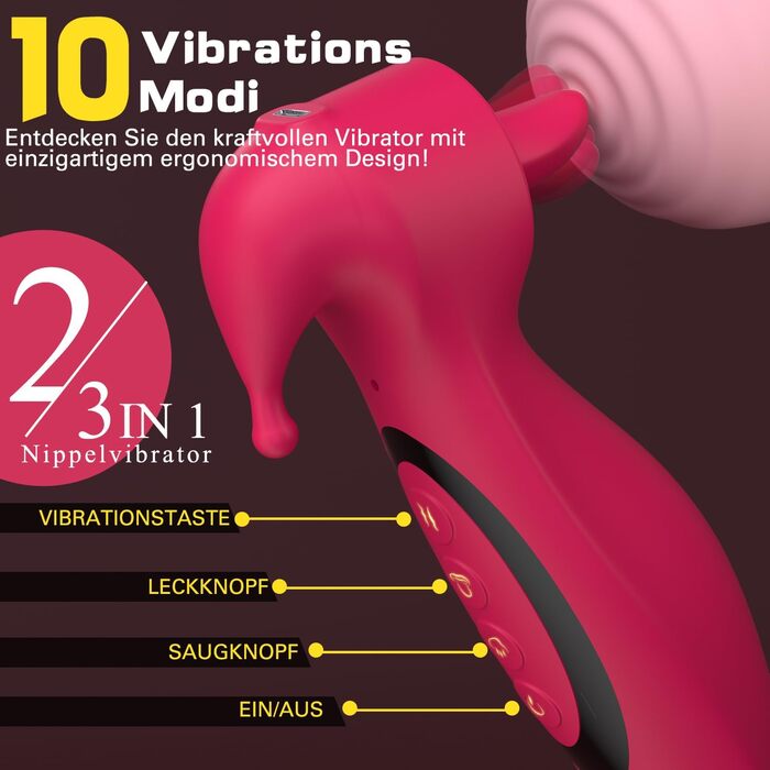 Вібратор для жінок Greenpinecone з 10 режимами вібрації, стимулятором клітора та 7 сосками. Масажер грудей, BDSM іграшки для пар