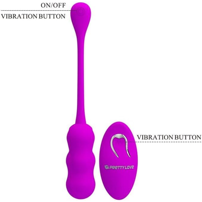 Pretty Love Leshy Вібруюче яйце з пультом дистанційного керування, Рожевий, 2,8x18,6 см