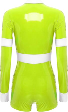 Жіноча еротична білизна GRRKDFQ для косплею, костюм з довгими рукавами, жовтий комбінезон на блискавці, розмір XL