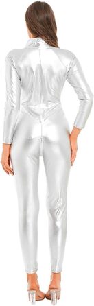 Жіночий комбінезон з довгим рукавом GRRKDFQ срібного кольору, розмір XXL