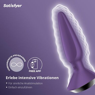 Вібратор Satisfyer Plug-ilicious 1 для анусу з керуванням через додаток | Водостійкий (IPX7) | Силікон, безпечний для шкіри | Іграшка для дорослих для чоловіків та жінок | Колір: бірюзовий, розмір: універсальний